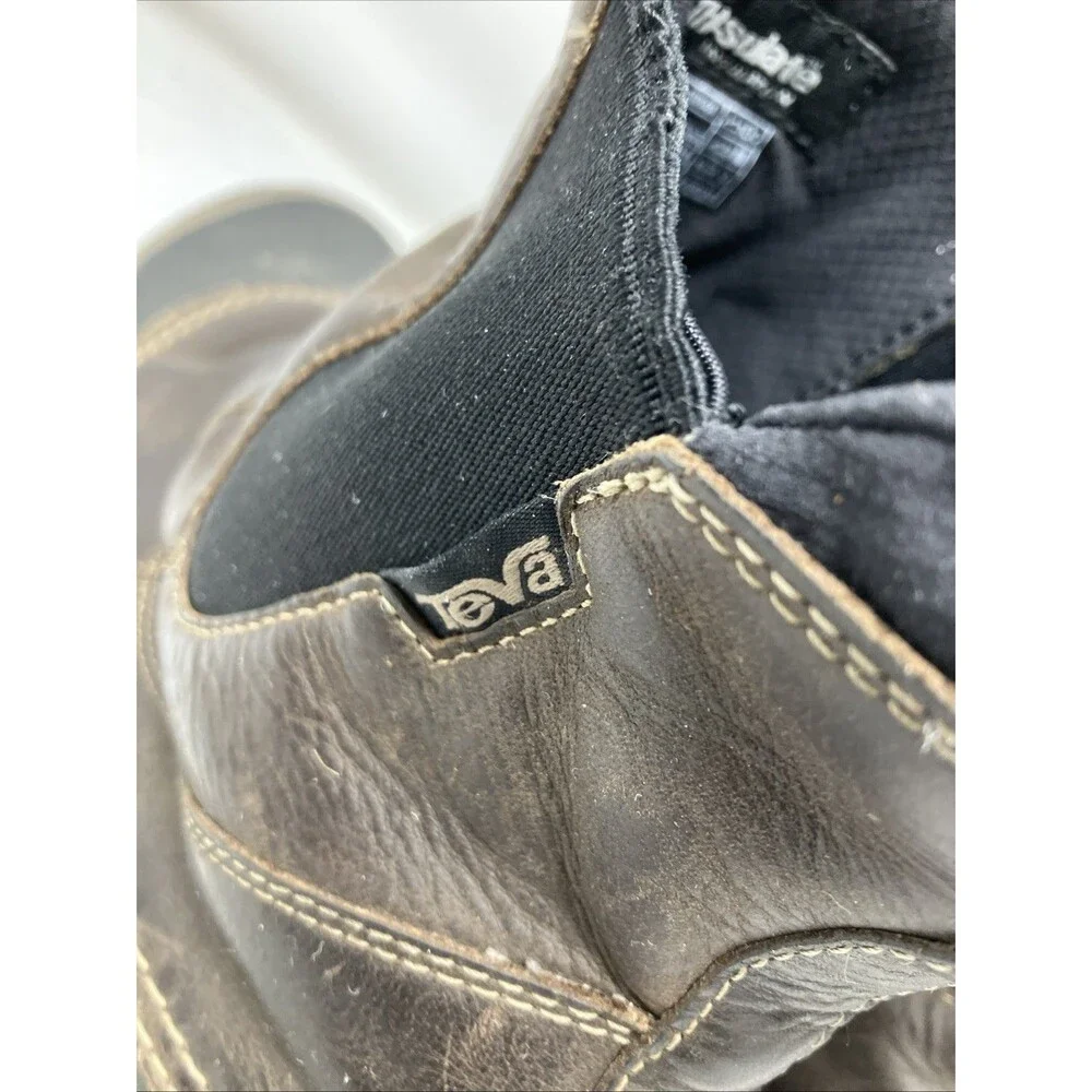 Teva Loge Peak Leather Pull On Insulated WP Winter Snow Boots Mens 11.5 Brown